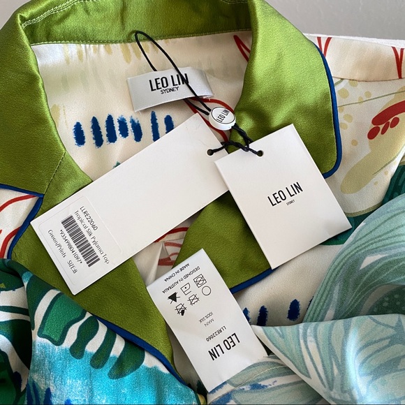 leo lin tropical silk pyjama top - Picture 7 of 12